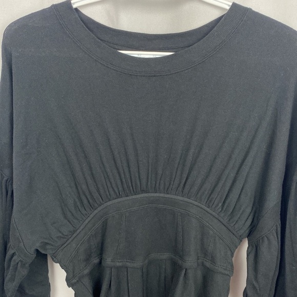 Free People Black Time Traveler Empire Waist Dolman Bishop Sleeve Top - Size XS - Picture 3 of 11